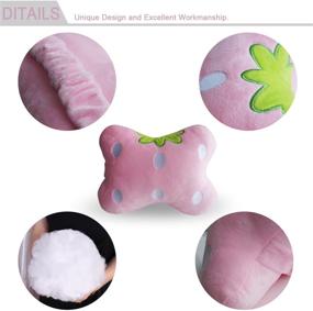img 2 attached to 🚗 Soft Cartoon Car Headrest Pillow - Comfortable Neck Support Cushion for Driving, Traveling, and Home - Set of 2 in Pink