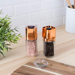 img 3 attached to Premium Quality Rose Gold Spice Mill Set by Honey-Can-Do: Enhance Your Culinary Delights with Style