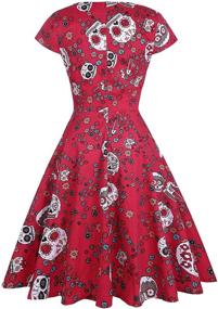 img 3 attached to 🎃 Oten Halloween Vintage Rockabilly Cocktail Dresses: Retro Women's Clothing for Timeless Style