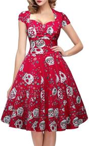 img 4 attached to 🎃 Oten Halloween Vintage Rockabilly Cocktail Dresses: Retro Women's Clothing for Timeless Style