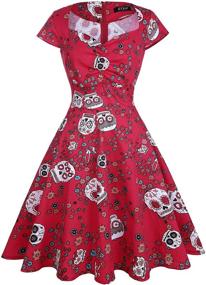 img 2 attached to 🎃 Oten Halloween Vintage Rockabilly Cocktail Dresses: Retro Women's Clothing for Timeless Style