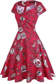 img 1 attached to 🎃 Oten Halloween Vintage Rockabilly Cocktail Dresses: Retro Women's Clothing for Timeless Style