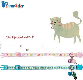 img 3 attached to 🐈 BANMODER Cat Collar Breakaway with Bell, 2 Pack - Safety Adjustable Collars Set: Candy & Cactus Designs