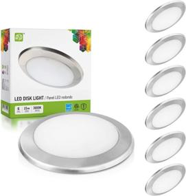 img 4 attached to 💡 ASD (6 Pack) 6 Inch LED Disk Light: Dimmable Recessed Lighting Fixture for Low Profile Flush Mount Ceiling, Brushed Nickel Finish, 15=100W Equivalent, 1200 Lumens, 3000K Warm White, Wet Location Rated, ETL & Energy Star Listed