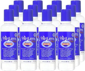 img 1 attached to 👁️ PuriLens Plus Preservative Free Saline 4 Fl Oz Bottles - Pack of 12: Optimal and Convenient Eye Care Solution