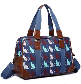 img 1 attached to Ladies Oilcloth Shoulder Overnight Weekend Women's Handbags & Wallets in Shoulder Bags