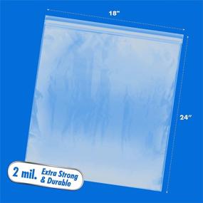 img 2 attached to 🔒 5 Gallon Extra Large Heavy Duty Plastic Bags, Transparent Roaster Food Storage Bag with Reclosable Zipper, Easy to Open & Close, 2 Mil Thick, 18" x 24", Pack of 10