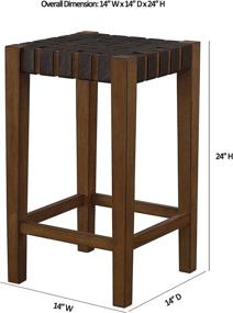 img 2 attached to 🪑 Ball & Cast 24 Inch Brown Counter Stool Set of 2 - Ideal for Kitchen and Dining Room