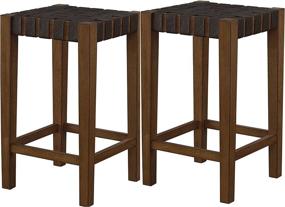 img 4 attached to 🪑 Ball & Cast 24 Inch Brown Counter Stool Set of 2 - Ideal for Kitchen and Dining Room