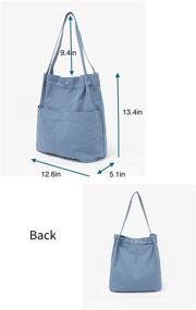 img 1 attached to 👜 Стильные и универсальные холщовые женские сумки через плечо - два сумочки и кошельки, идеально подходят для плечевых сумок.