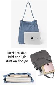 img 2 attached to 👜 Стильные и универсальные холщовые женские сумки через плечо - два сумочки и кошельки, идеально подходят для плечевых сумок.
