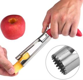 img 2 attached to Efficient Stainless Steel Apple Corer - Essential Fruit and Vegetable Core Remover Tool for Home & Kitchen