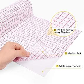 img 3 attached to 🎀 Magicfly Clear Vinyl Transfer Tape Roll - 12" x 50 FT with 0.5” Grid, Medium Tack Adhesive for Cricut Vinyl Projects, Doors, Signs, Wall Stickers, Window Decals
