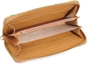 img 1 attached to Exquisite ArtsEye Peony Collection: Embossed Genuine Leather Zip Purse in Eye-catching Orange