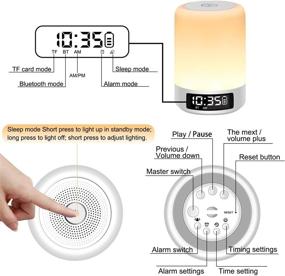 img 1 attached to Aisuo Night Light: Touch Sensor Table Lamp with Bluetooth Speaker, Alarm Clock, and Rechargeable Battery