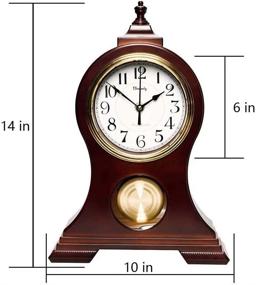 img 2 attached to 🕰️ Retro Mantel Clock with Pendulum: Silent Vintage Table Clock for Home and Office Decor in Wood Color