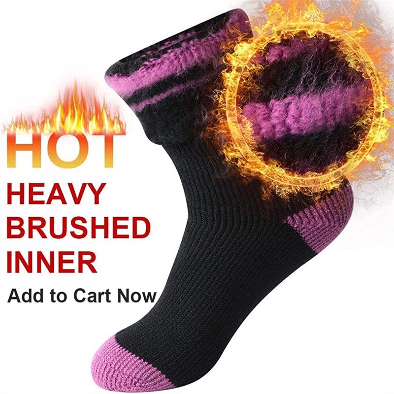 Warm Thermal Socks, Ristake Men Women Winter Thick Insulated Heated Crew  Socks for Cold Weather