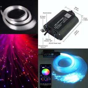 img 2 attached to AZIMOM LED Bluetooth Fiber Optic Light Star Ceiling Kit - Remote/APP Control - 🌟 16W RGBW - Sensor Music Mode - Car/Home Headliner Lighting Decoration - 150pcs 0.03in 6.5ft