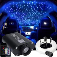azimom led bluetooth fiber optic light star ceiling kit - remote/app control - 🌟 16w rgbw - sensor music mode - car/home headliner lighting decoration - 150pcs 0.03in 6.5ft logo
