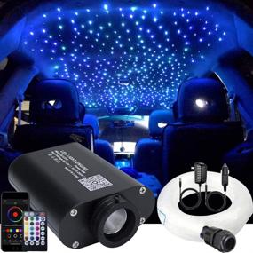 img 4 attached to AZIMOM LED Bluetooth Fiber Optic Light Star Ceiling Kit - Remote/APP Control - 🌟 16W RGBW - Sensor Music Mode - Car/Home Headliner Lighting Decoration - 150pcs 0.03in 6.5ft