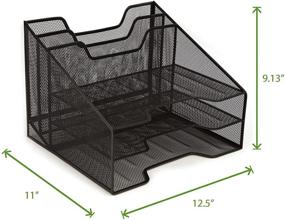 img 2 attached to 📚 Organize Your Desk in Style with the Mind Reader Mesh Organizer Storage - 5 Compartments, Black