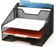 📚 organize your desk in style with the mind reader mesh organizer storage - 5 compartments, black logo