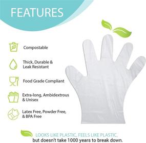 img 4 attached to 🌿 Eco Gloves: Environmentally Friendly Plant-Based Compostable Gloves for Food Preparation and Cleaning