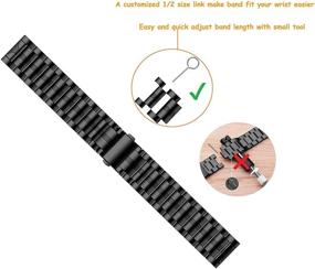 img 1 attached to 🔥 Anrir Compatible for Garmin Vivoactive 3 Band: Quick Release Stainless Steel 20mm Band for Garmin Forerunner 645/245 Music, Garmin Venu/Vivomove 3 44mm, Vivomove HR/Luxe/Style 42mm- Black&amp;Orange