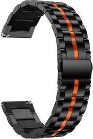 img 3 attached to 🔥 Anrir Compatible for Garmin Vivoactive 3 Band: Quick Release Stainless Steel 20mm Band for Garmin Forerunner 645/245 Music, Garmin Venu/Vivomove 3 44mm, Vivomove HR/Luxe/Style 42mm- Black&amp;Orange