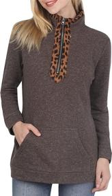 img 4 attached to CORSKI Sweatshirts Pullover Leopard Blouses