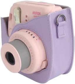 img 2 attached to Vintage Purple Case Compatible with Fujifilm Instax Mini 11/9/8/8+ Instant Film 📸 Camera - Compact Protective Bag with Adjustable Shoulder Strap & Pocket by SAIKA