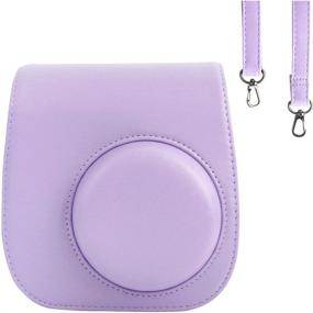 img 4 attached to Vintage Purple Case Compatible with Fujifilm Instax Mini 11/9/8/8+ Instant Film 📸 Camera - Compact Protective Bag with Adjustable Shoulder Strap & Pocket by SAIKA