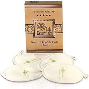 img 2 attached to Lulu Essentials Natural Loofah Pads (4 Pack) - Large Bath, Body, and Shower Sponge Scrubber for Clean and Fresh Skin | Eco-Friendly, All-Natural | Best Body and Face Scrub
