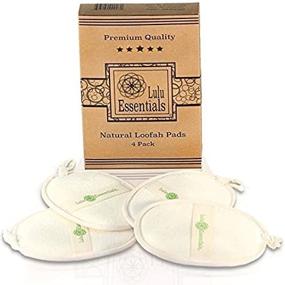 img 4 attached to Lulu Essentials Natural Loofah Pads (4 Pack) - Large Bath, Body, and Shower Sponge Scrubber for Clean and Fresh Skin | Eco-Friendly, All-Natural | Best Body and Face Scrub