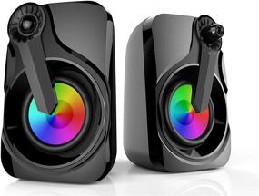 img 4 attached to 🔊 Enhanced Audio Experience: Marboo USB Powered Computer Speakers with RGB Light for Laptop, PC, Smartphone, TV (Colorful Speakers)