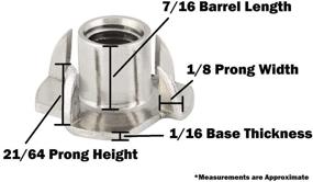 img 1 attached to Pack of 10 Stainless Steel 4 Prong T-Nuts (3/8-16) for Furniture, Climbing Holds, Leveling Feet - Indoor/Outdoor Use