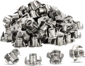 img 3 attached to Pack of 10 Stainless Steel 4 Prong T-Nuts (3/8-16) for Furniture, Climbing Holds, Leveling Feet - Indoor/Outdoor Use