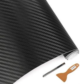 img 4 attached to Enhance Your Vehicle's Look and Protection with LZLRUN 3D Carbon Fiber Vinyl Wrap 🚗 - 2ft x 5ft - Perfect for Automotive Use - Includes Knife + Hand Tool!