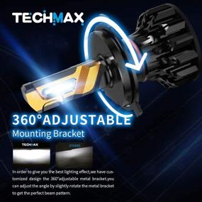 img 1 attached to 🔆 Лампа TECHMAX H4 LED, 9003 12000LM 72W 6500K Ксеноново-белый Комплект для преобразования - Супер яркий, настраиваемый угол луча, замена галогенной лампы