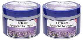 img 2 attached to Pack of 2 Dr Teal's Exfoliate & 🧖 Renew Lavender Epsom Salt Body Scrub - 16 oz