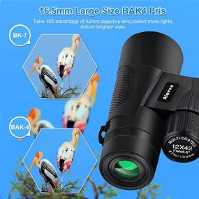 img 2 attached to 🔭 ALOVVE SEBIDER 12x42 Binoculars for Adults – HD Professional Binoculars for Bird Watching, Travel, Hunting, Concerts, and Sports – BAK4 Prism FMC Lens – Includes Tripod, Phone Holder, Photography Carrying Bag