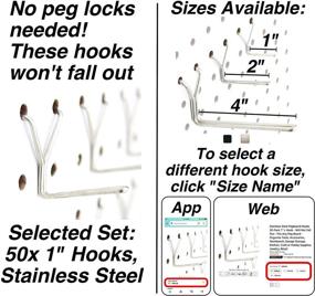 img 3 attached to Inch Stainless 🔗 Steel L Hook for Pegboard