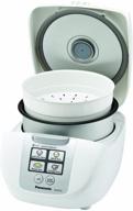 🍚 panasonic 5 cup rice cooker - fuzzy logic, one-touch cooking for brown, white, porridge, soup - sr-df101 (white) - 1.0 liter capacity logo