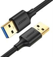 🔌 ugreen usb кабель usb 3.0 мужской-мужской тип a к тип a для передачи данных - совместим с жестким диском, ноутбуком, dvd-плеером, телевизором, usb 3.0 хабом, монитором, камерой, телевизионным приставкой - 1,5 фута логотип