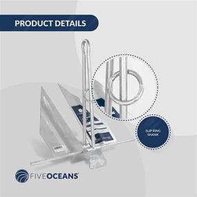 img 2 attached to ⚓ Five Oceans Easy-Release Danforth Style Fluke Anchor Series: Hot Dipped Galvanized Steel with Slip Ring Shank - Available in Multiple Sizes
