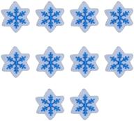 ❄️ xunhui 10 pcs blue snowflake clothing patches: diy embroidery appliques for iron-on badges logo