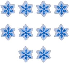 img 2 attached to ❄️ XUNHUI 10 Pcs Blue Snowflake Clothing Patches: DIY Embroidery Appliques for Iron-on Badges