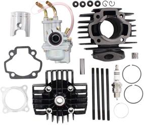 img 4 attached to Усиленная мощность и производительность: набор NewYall Carb Carburetor Cylinder Piston Ring Gasket Top End Kit