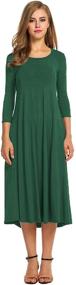 img 1 attached to 👗 Stylish and Comfortable Hotouch Women's 3/4 Sleeve A-line and Flare Midi Long Dress