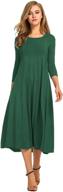 👗 stylish and comfortable hotouch women's 3/4 sleeve a-line and flare midi long dress logo